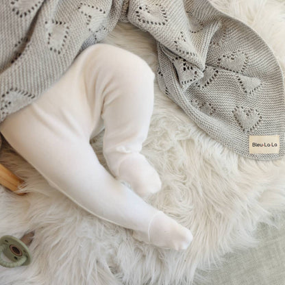 100% Luxury Cotton Receiving Swaddle Baby Blanket - Heart: Taupe