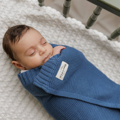 100% Organic Luxury Cotton Swaddle Receiving Baby Blanket: Colbalt