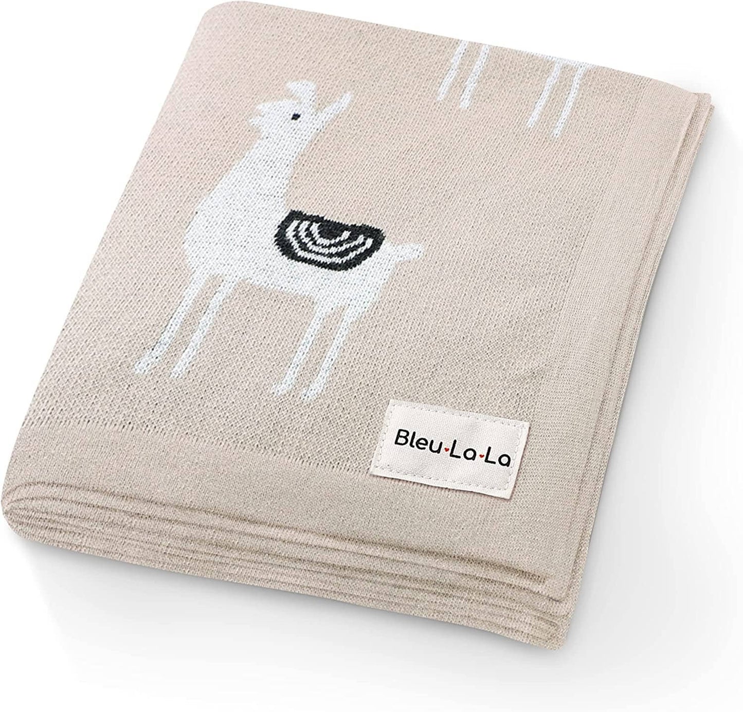 100% Luxury Cotton Swaddle Receiving Baby Blanket - Llama: Grey