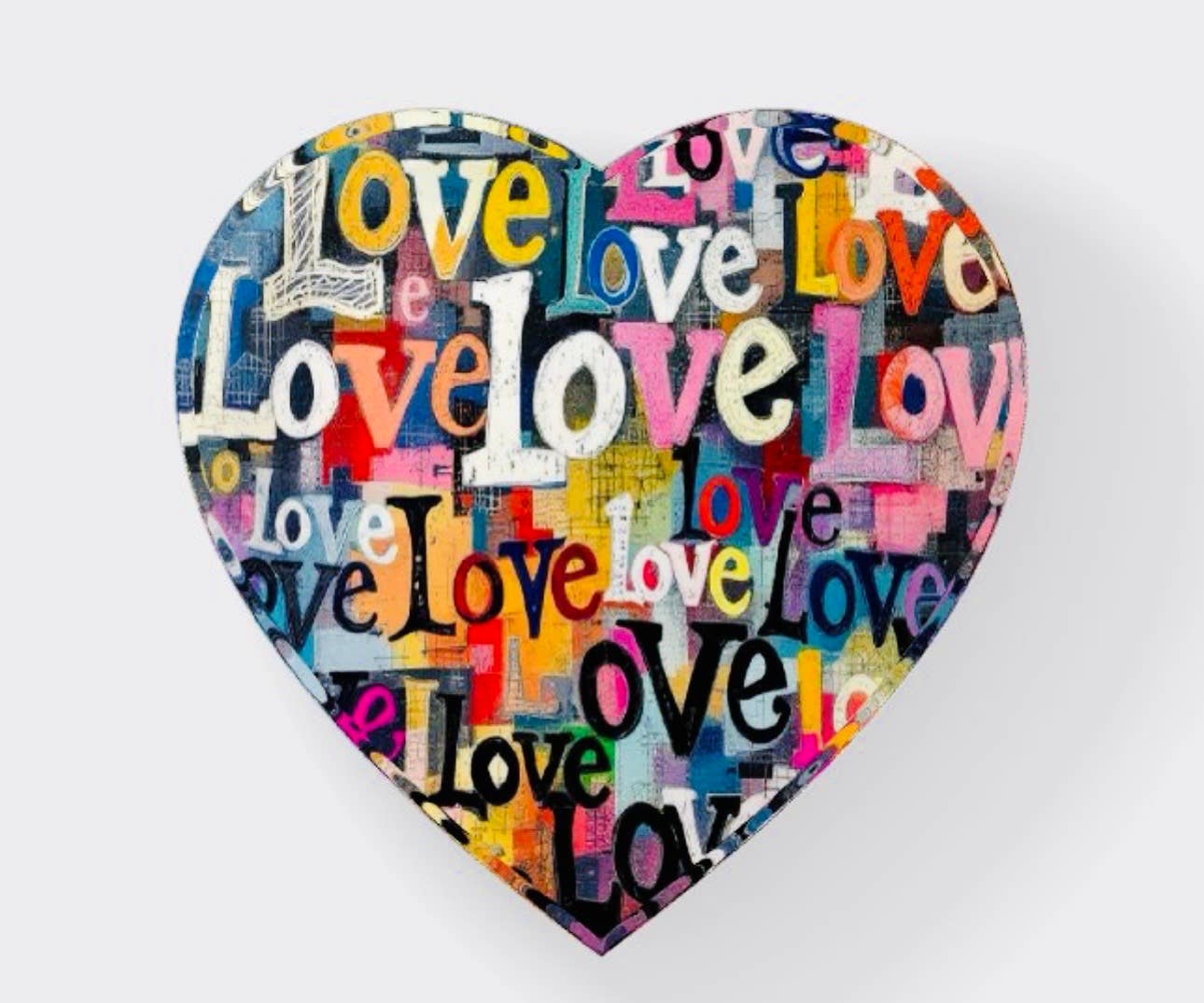 Love Collage  Heart Paperweight Table Decor       