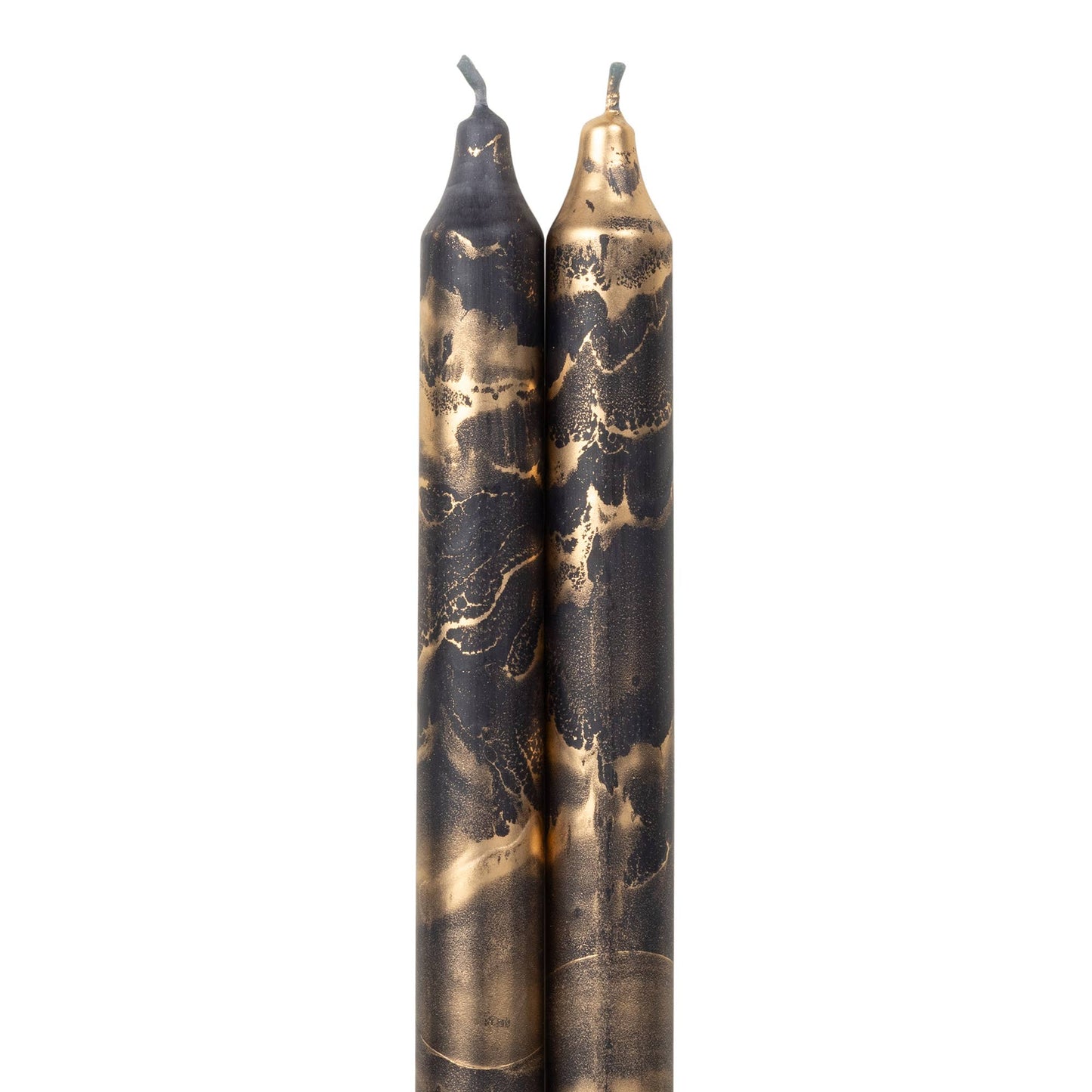 12" Decorative Taper 2pk: Graphite w/ Gold