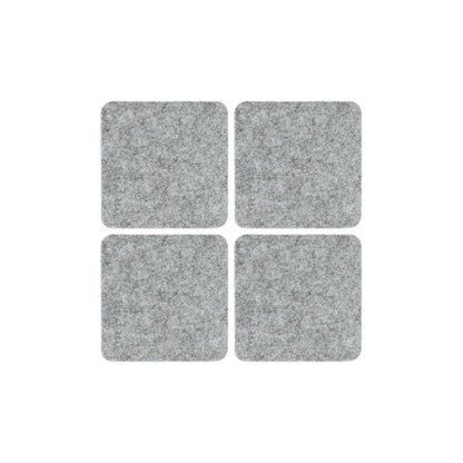 Bierfilzl Merino Wool Felt Square Coaster Solid 4 Pack: Granite