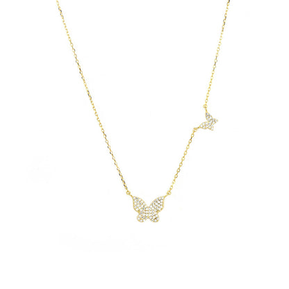 Sterling double butterfly necklace: Sterling silver