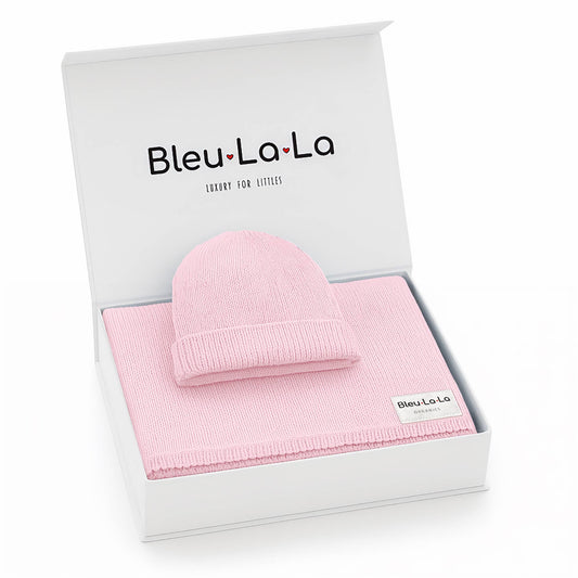 Blanket + Hat Boxed Gift Set: Blush Pink