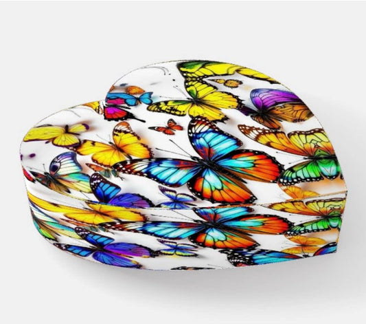 Butterfly Crystal  Heart Paperweight Decor  Napkin Weight