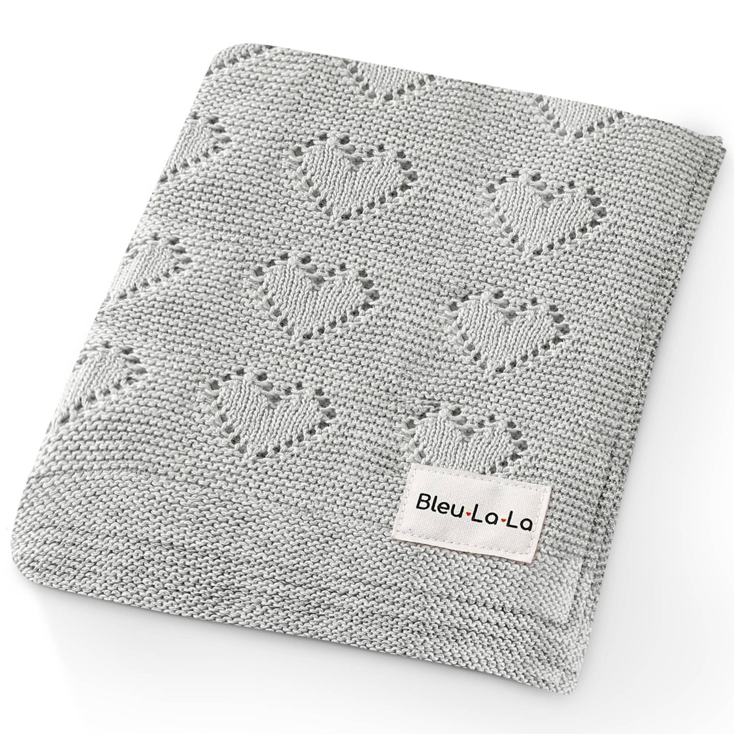 100% Luxury Cotton Receiving Swaddle Baby Blanket - Heart: Taupe