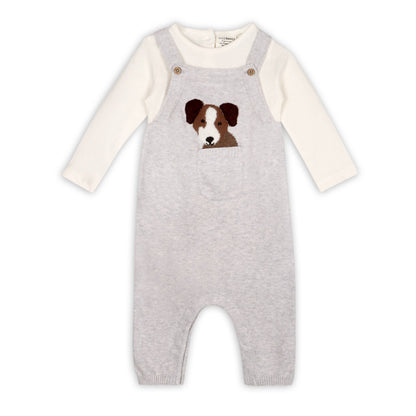 Puppy Dog Overall Grey 3-6M