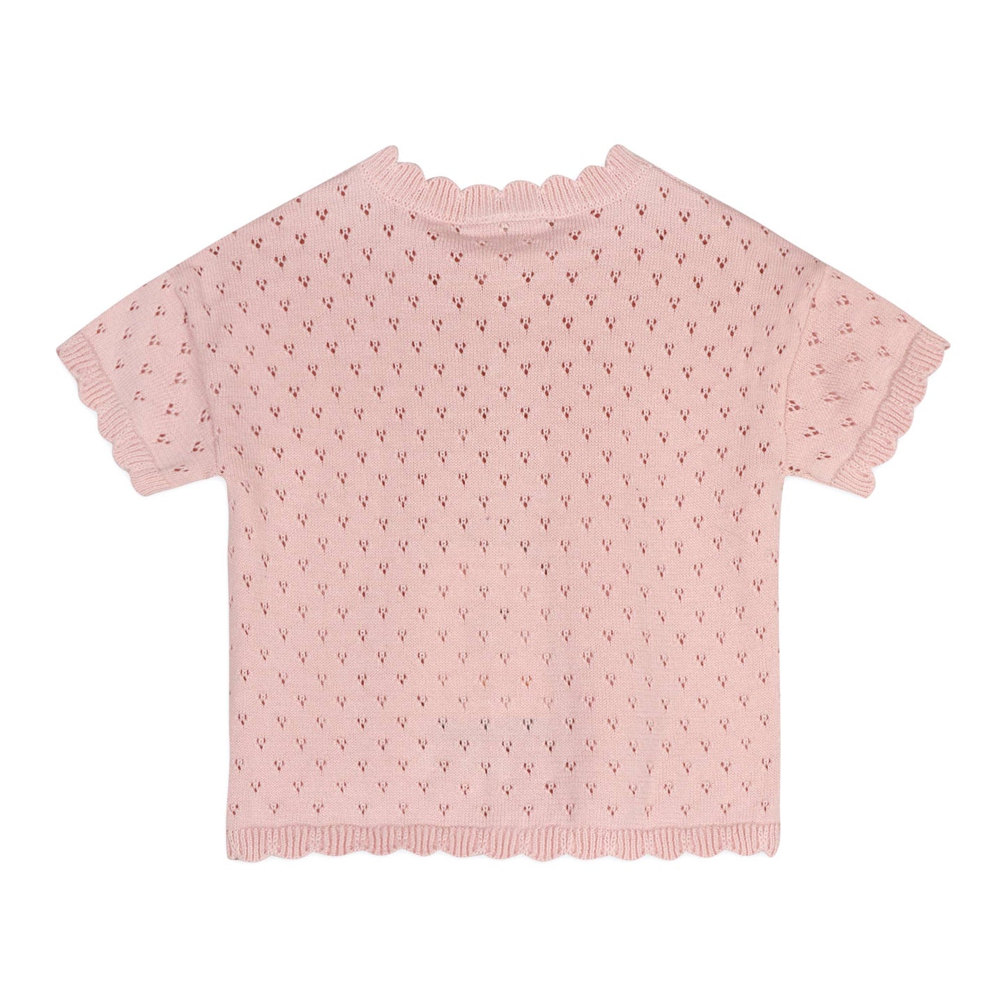 Emily Pointelle Baby Shirt & Shorts Set (Organic Cotton): Baby Pink / 6-12M