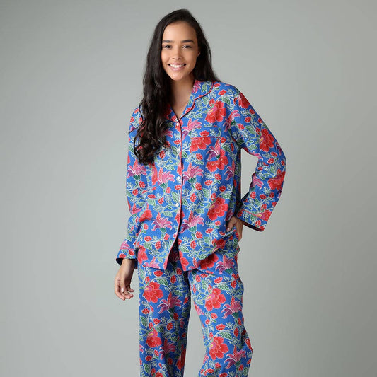 Clarence Indigo PJ Set: L