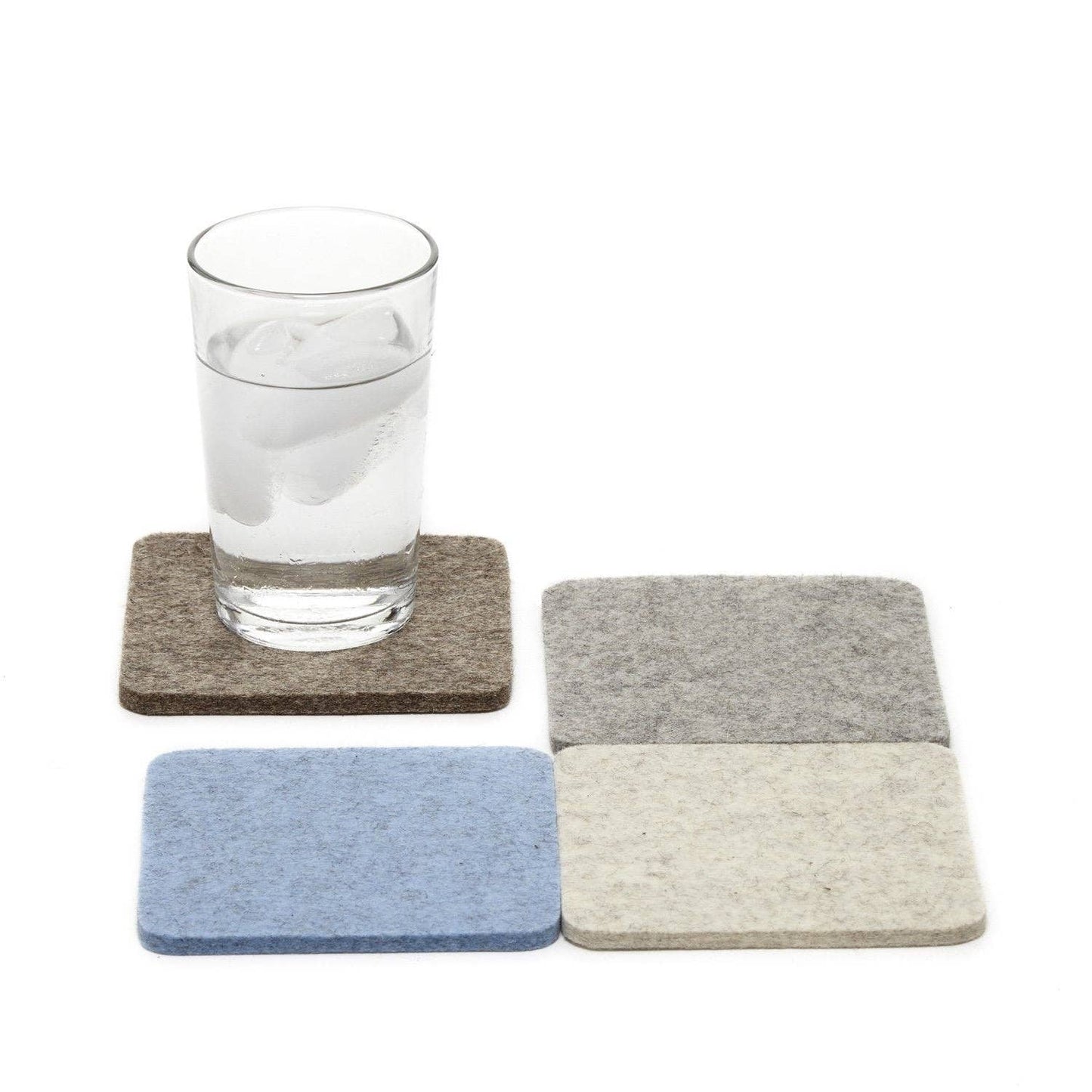 Bierfilzl Merino Wool Felt Square Coaster Multi 4 Pack: Cobblestone