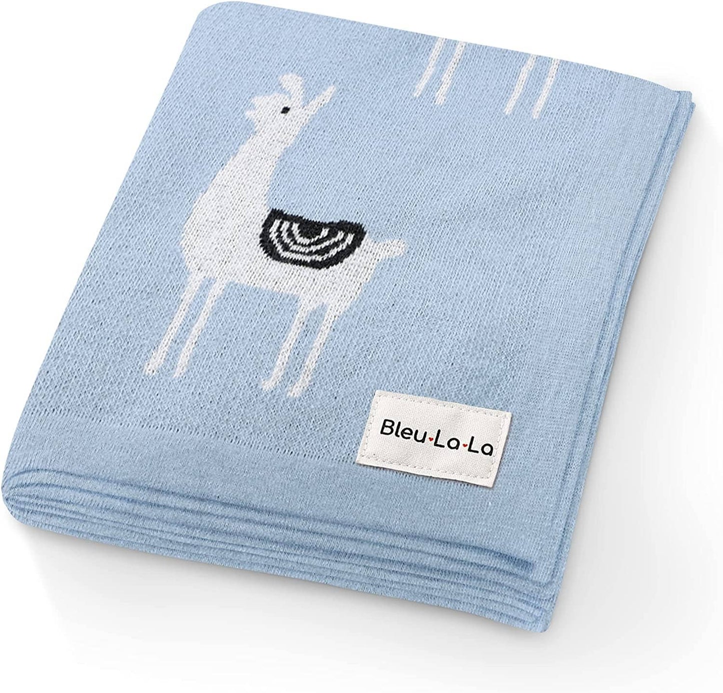 100% Luxury Cotton Swaddle Receiving Baby Blanket - Llama: Grey